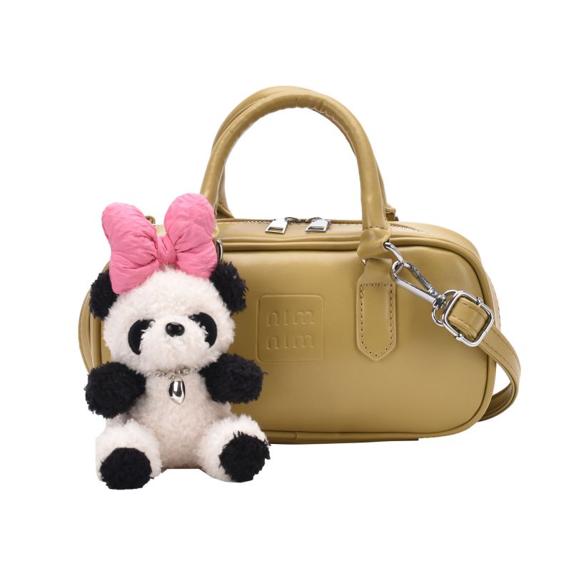 Fashion With Pendant Licorice Green 3d Doll Large Capacity Children's Crossbody Bag