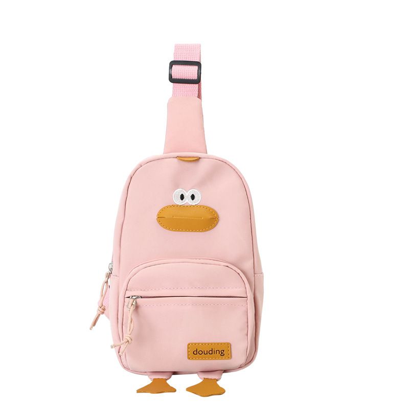 Fashion Pink Polyester Cartoon Large Capacity Children's Cross-body Chest Bag