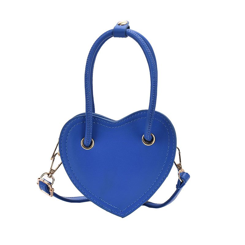Fashion Blue Pu Love Children's Crossbody Bag