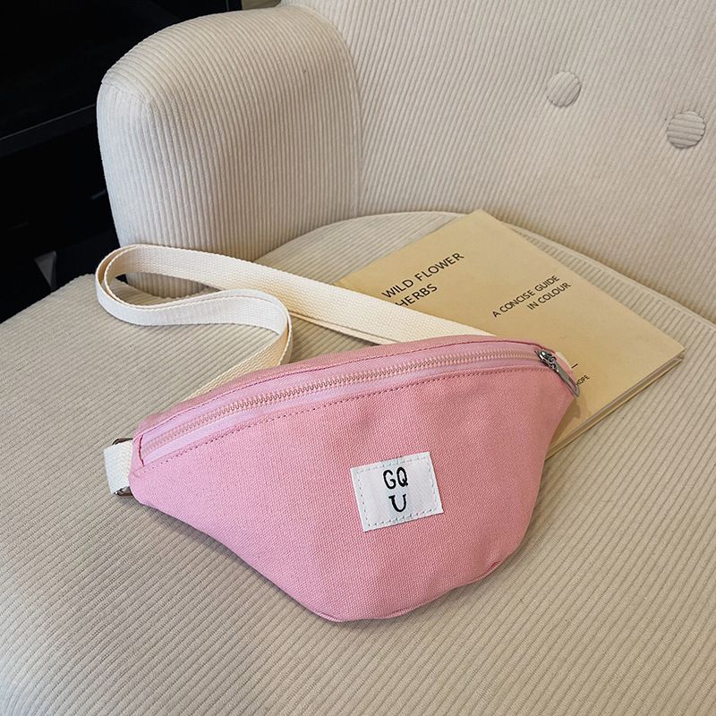 Fashion Pink Letter Patch Children's Crossbody Bag