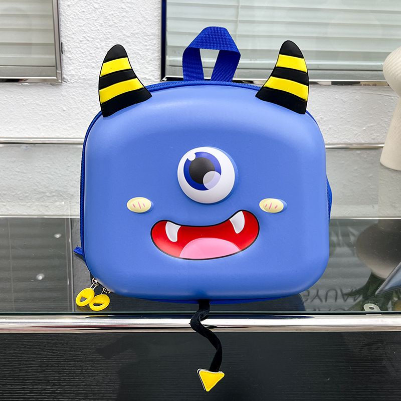 Fashion Blue Cartoon Little Monster Eggshell Children's Backpack