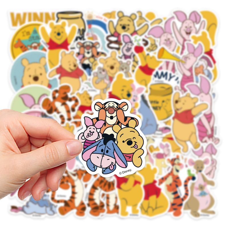 Fashion 50 Genuine Disney Winnie The Pooh Stickers Dsn-009 50 Geometric Waterproof Stickers