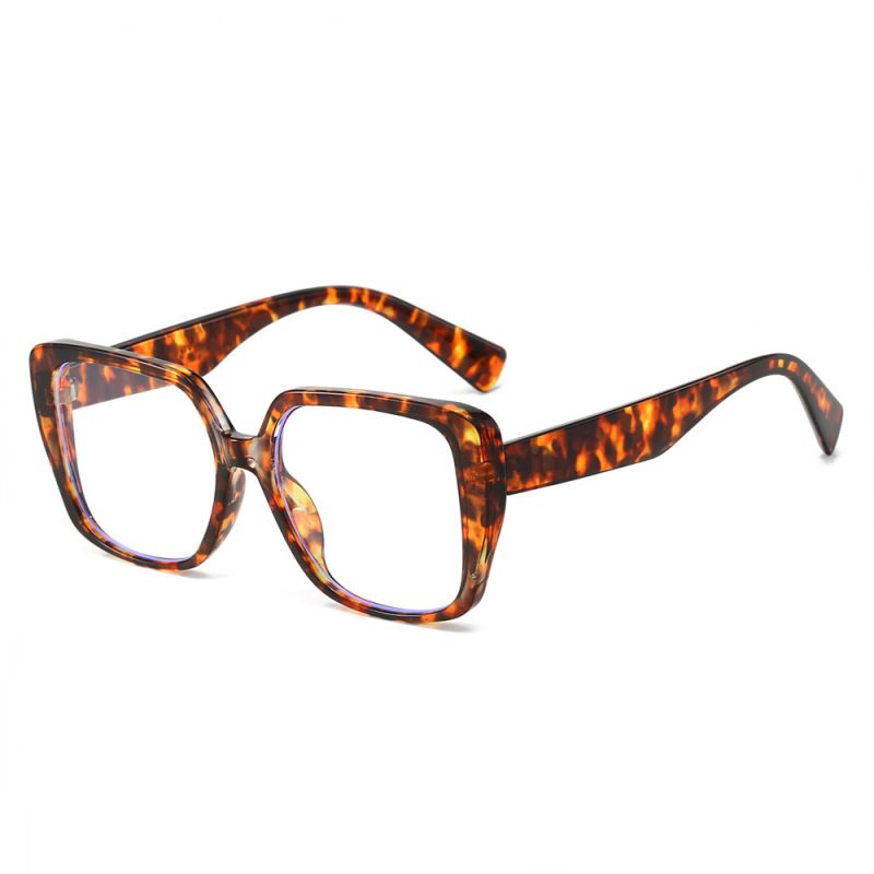 Fashion Leopard Print Frame White Piece Pc Large Frame Square Sunglasses