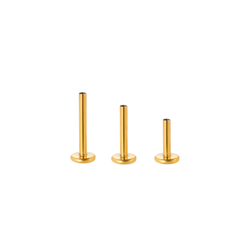 Fashion Inner Rod Gold-16g (1.2mm) Titanium Steel Geometric Piercing Lip Nail