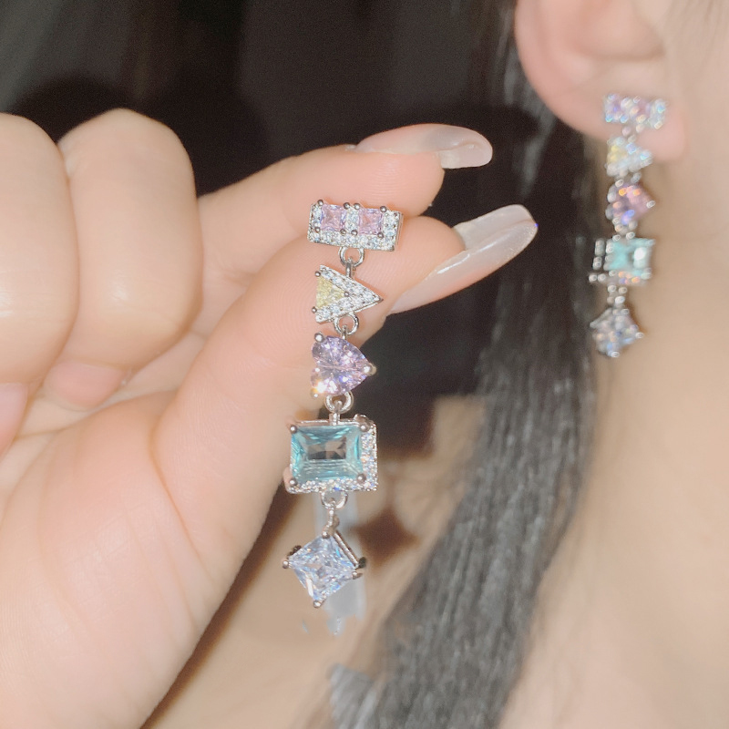 Fashion 1# Copper Diamond Geometric Earrings