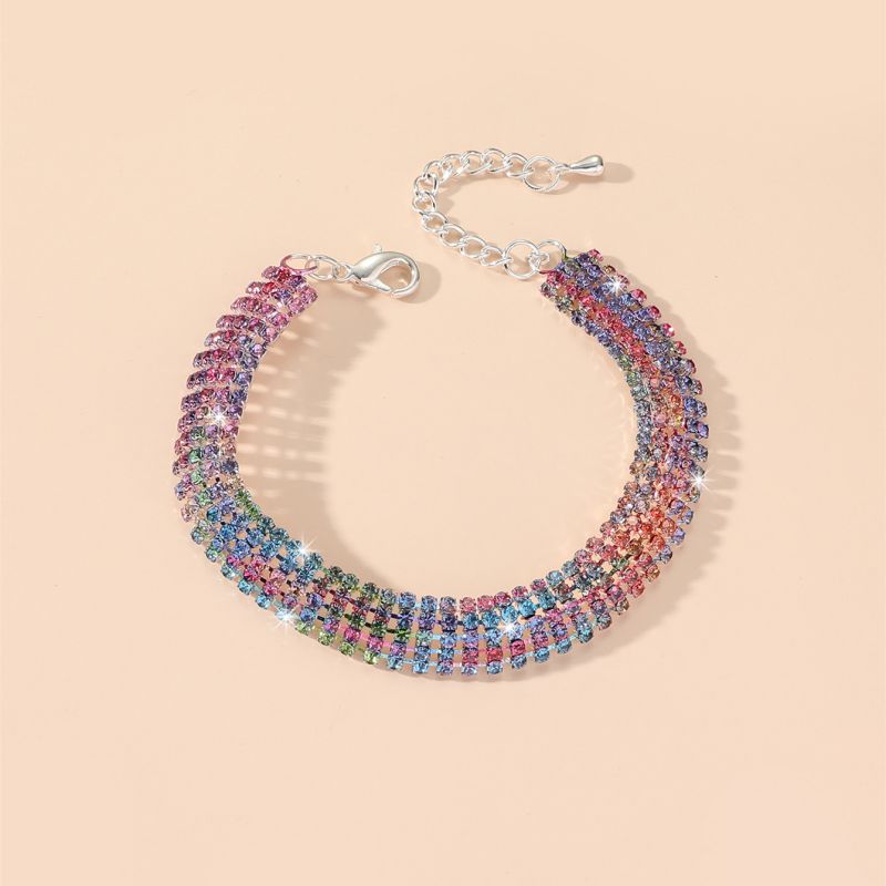 Fashion Color Geometric Diamond Bracelet