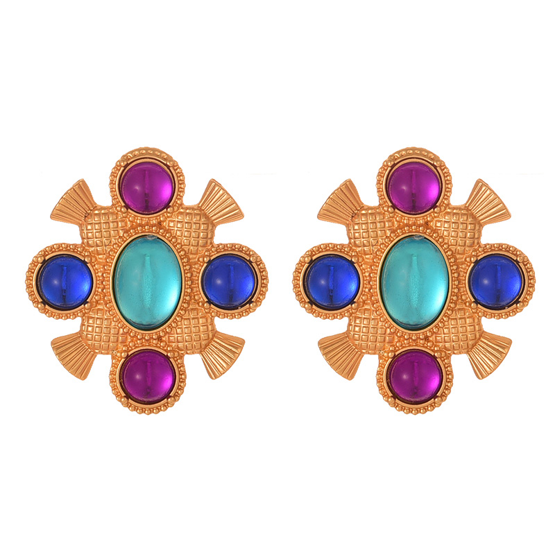 Fashion Color 2 Alloy Resin Geometric Earrings