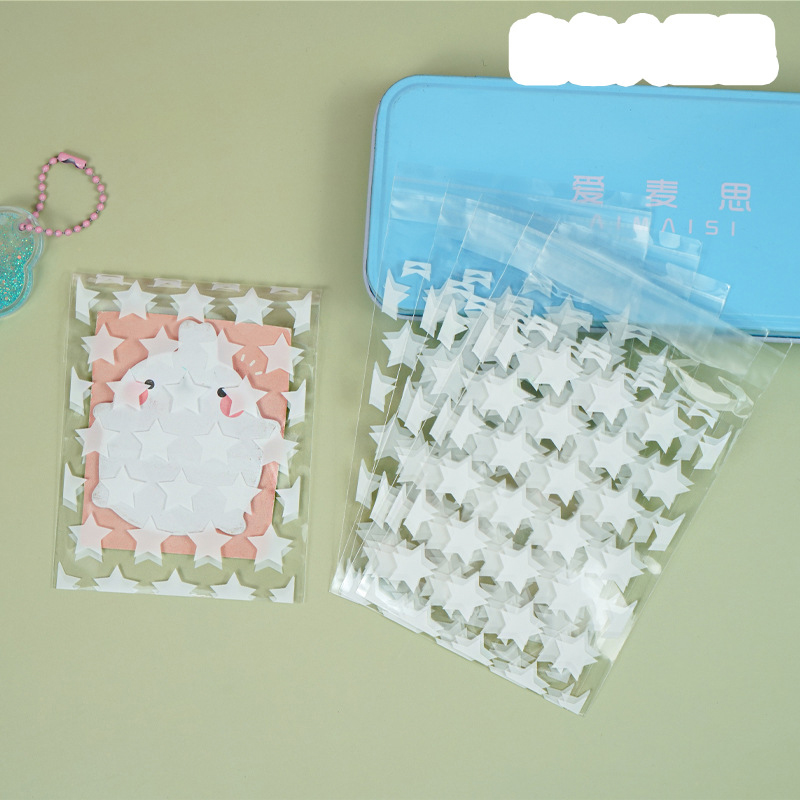 Fashion White Stars Printed Ziplock Packaging Bag