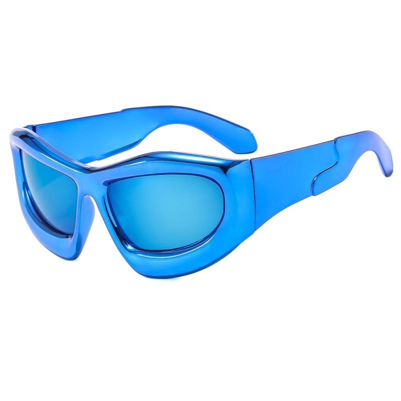 Fashion Blue Frame Blue Mercury Ac Cat Eye Wide Leg Sunglasses
