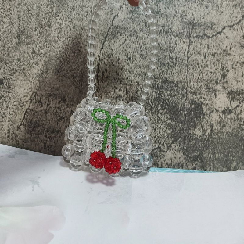 Fashion Transparent Handbag Acrylic Crystal Beaded Handbag