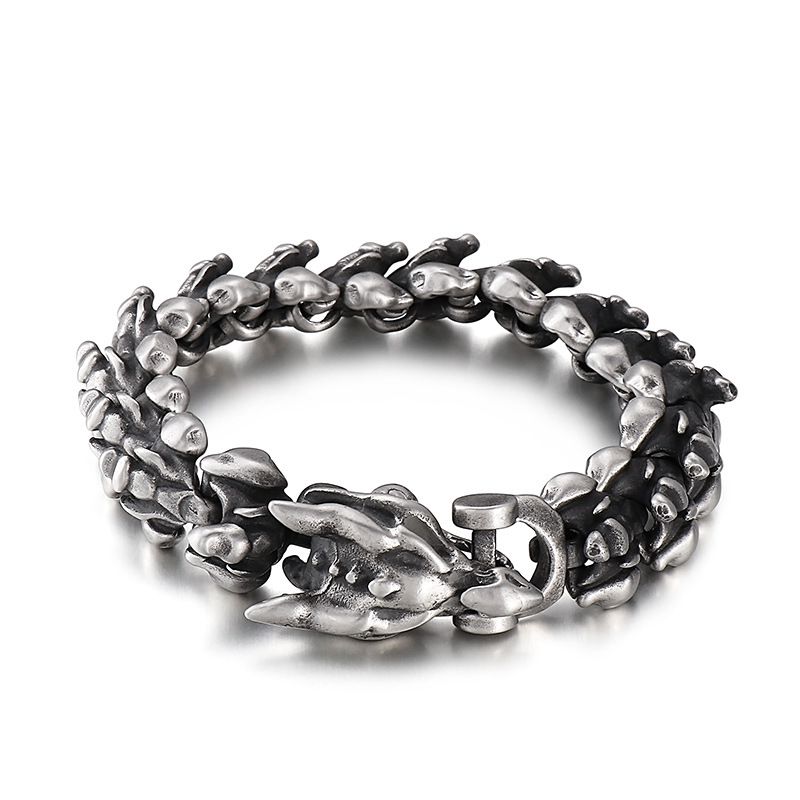 Fashion Silver Titanium Steel Keel Men's Bracelet