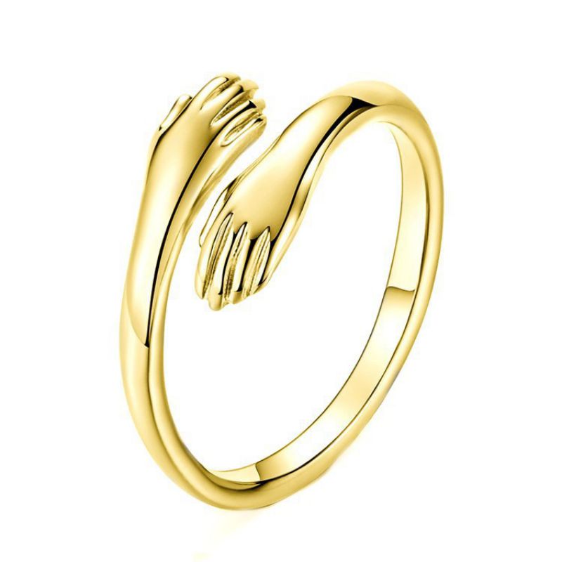 Fashion Copper Gold Ring Copper Geometric Hug Ring