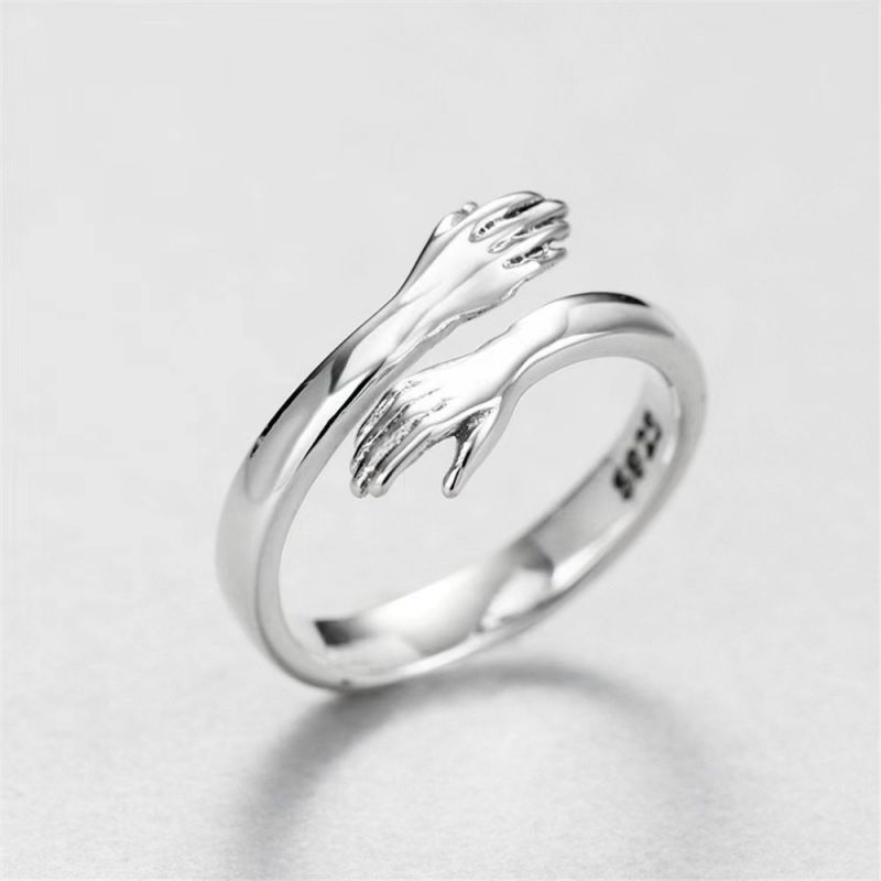 Fashion Copper Silver Ring Copper Geometric Hug Ring