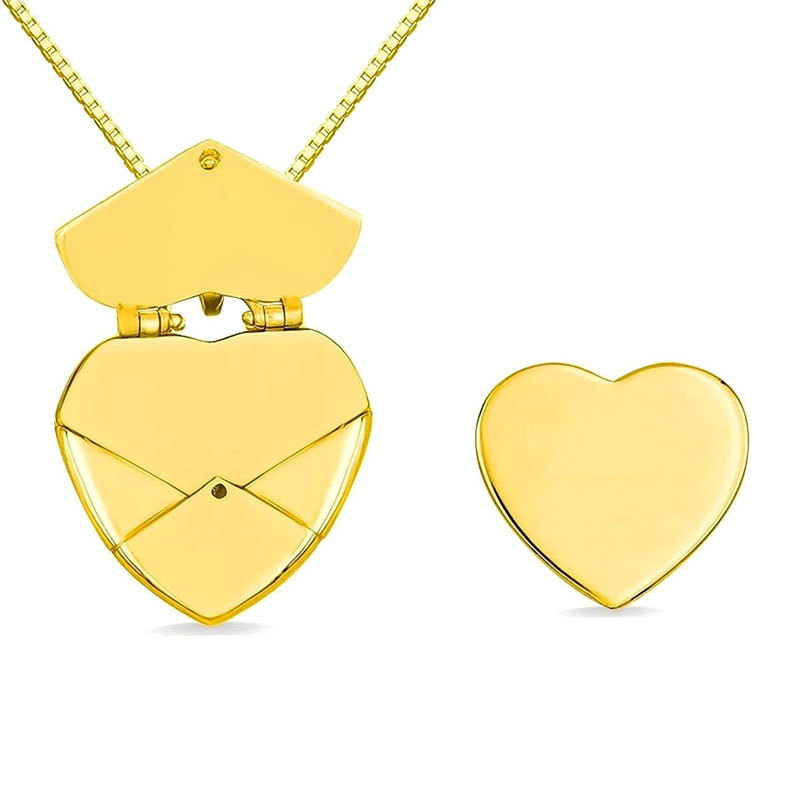 Fashion Gold - Blank Copper Openable Love Necklace