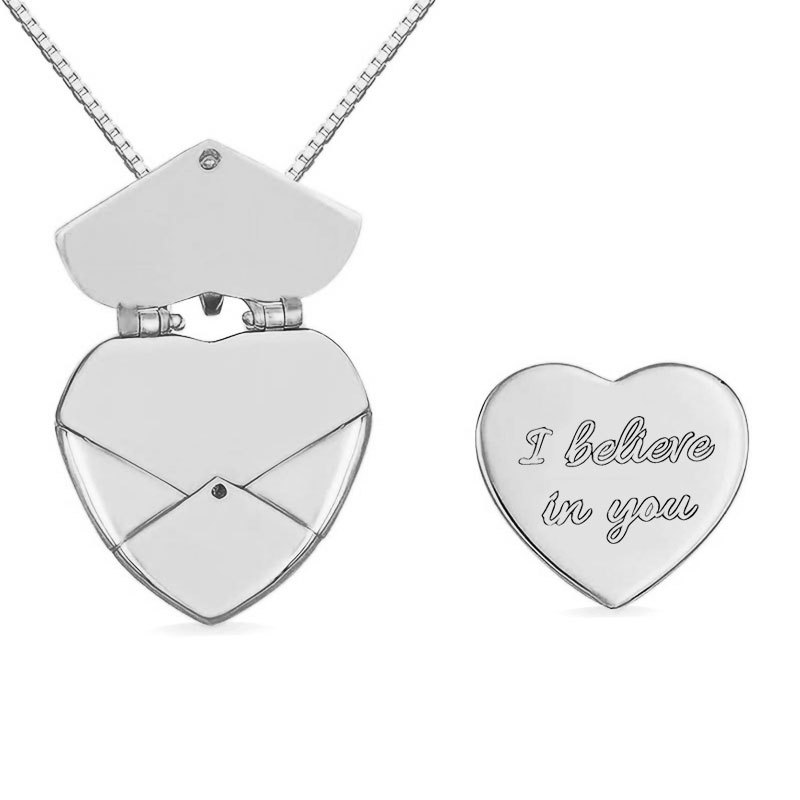 Fashion Silver—i Believe In You Copper Openable Love Necklace