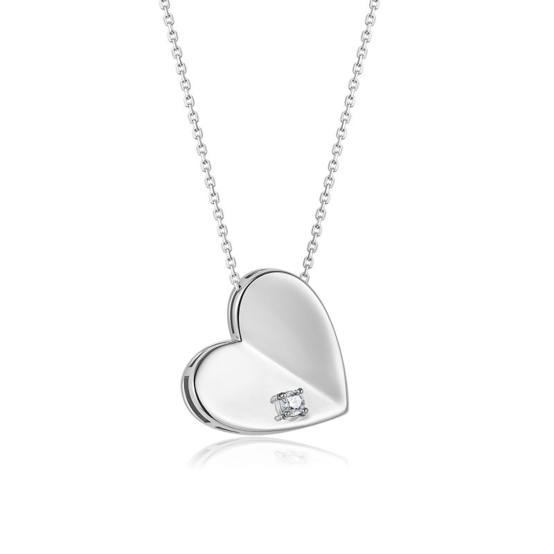 Fashion Silver Copper Diamond Love Necklace