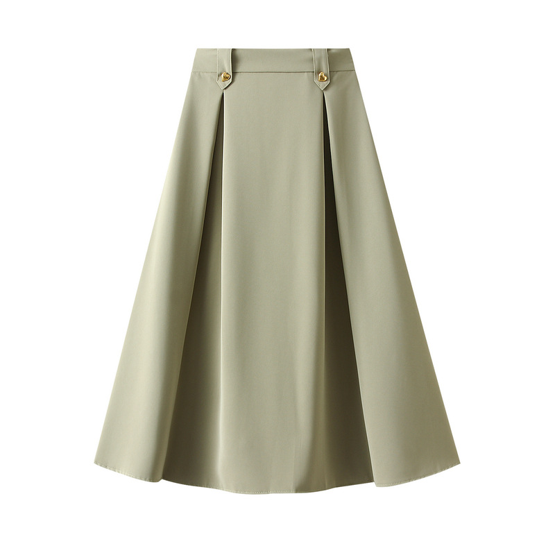 Fashion Light Green Micro Pleated Suit Skirt