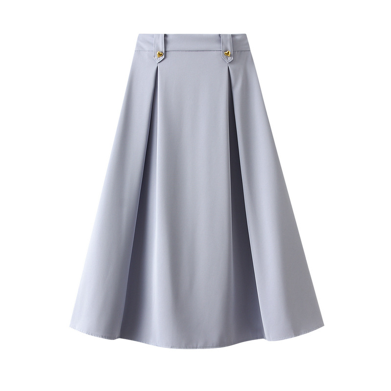 Fashion Light Blue Micro Pleated Suit Skirt
