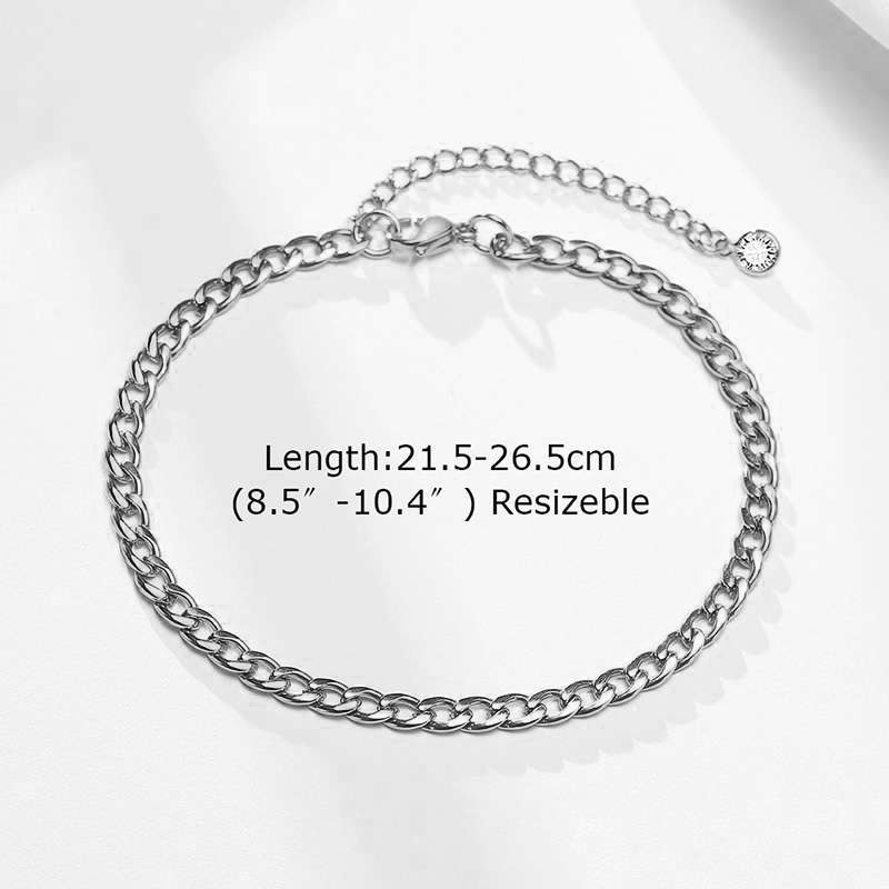 Fashion Steel Color Nk Chain:21+5cm Metal Geometric Chain Anklet