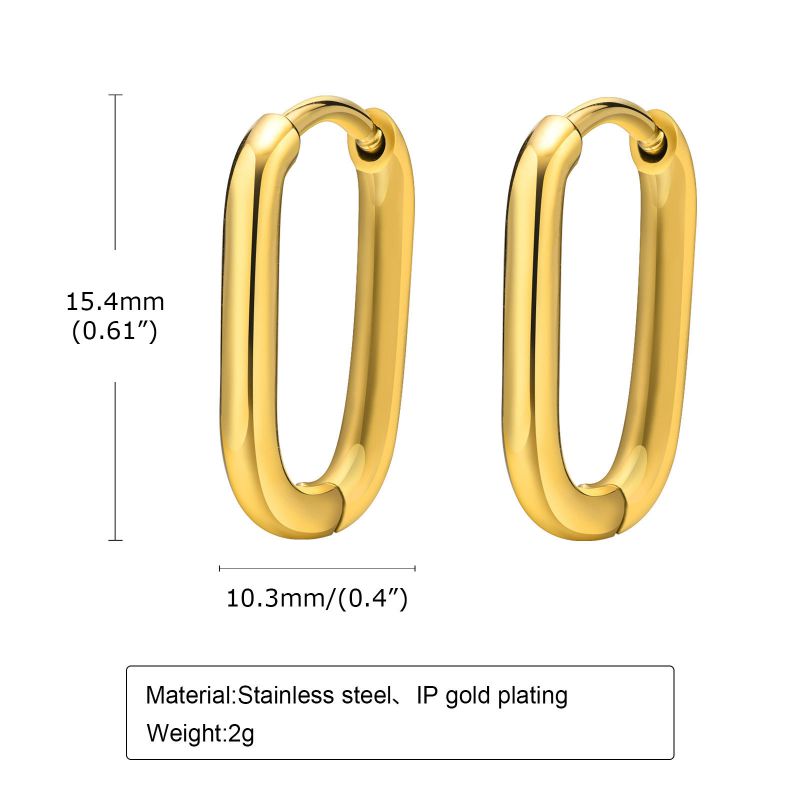 Fashion 15# Titanium Steel Geometric Earrings