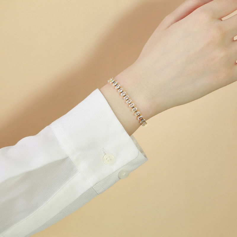 Fashion White Diamond Bracelet Titanium Steel Inlaid Zirconium Claw Chain Bracelet