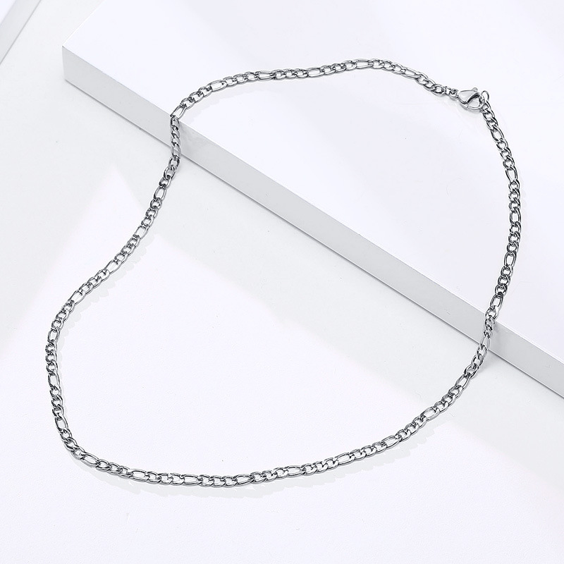 Fashion Steel Color Titanium Steel Geometric Chain Necklace
