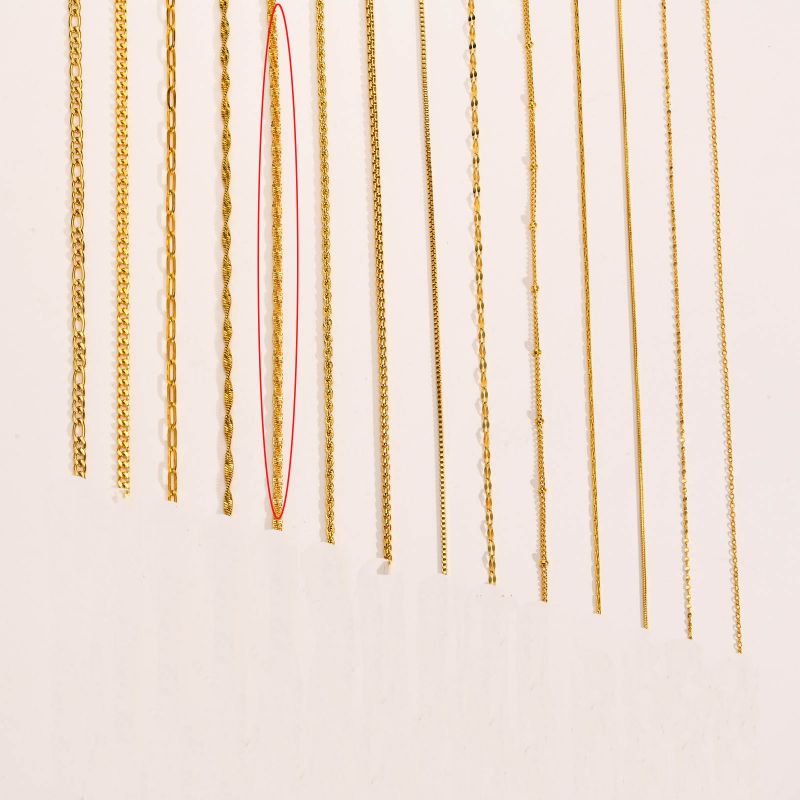 Fashion Gypsophila/golden Width 2.5mm Length 40+5 Titanium Steel Geometric Chain Necklace