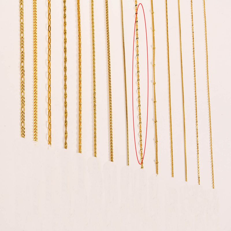 Fashion Lip Chain/gold Width 2mm Length 40+5 Titanium Steel Geometric Chain Necklace