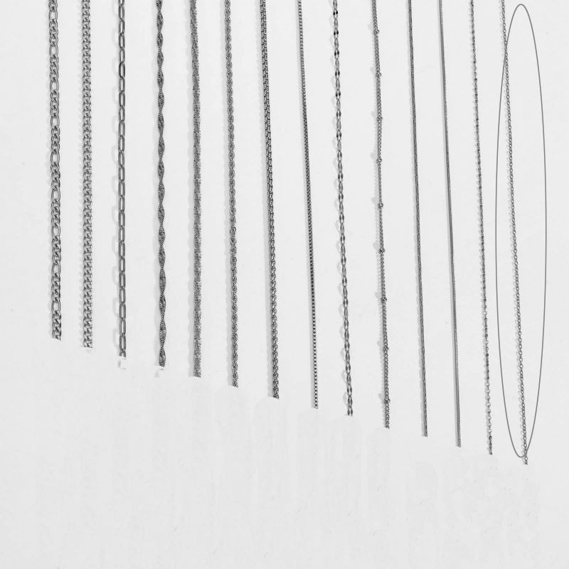 Fashion O-shaped Chain/gold Width 2mm Length 51 Titanium Steel Geometric Chain Necklace