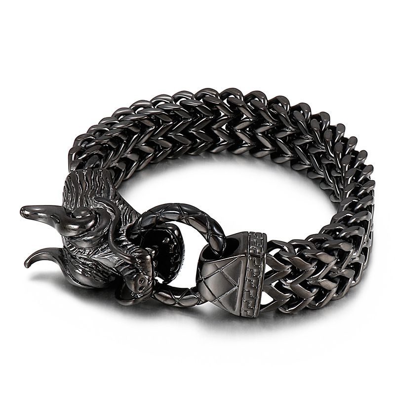 Fashion Black Titanium Steel Faucet Men's Keel Bracelet