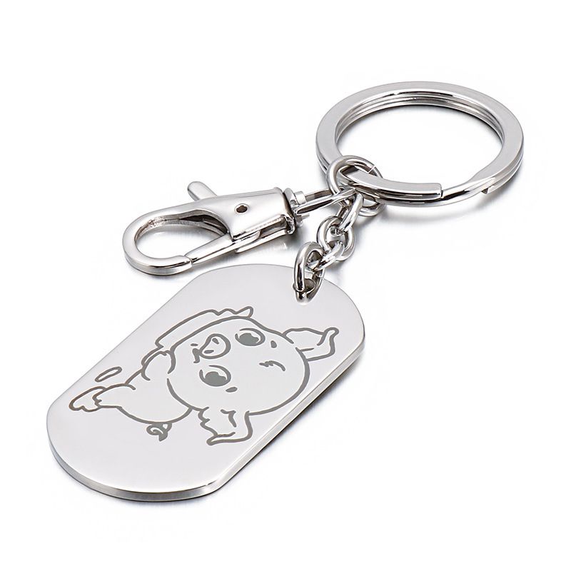 Fashion Pig Cartoon Zodiac Stainless Steel Keychain