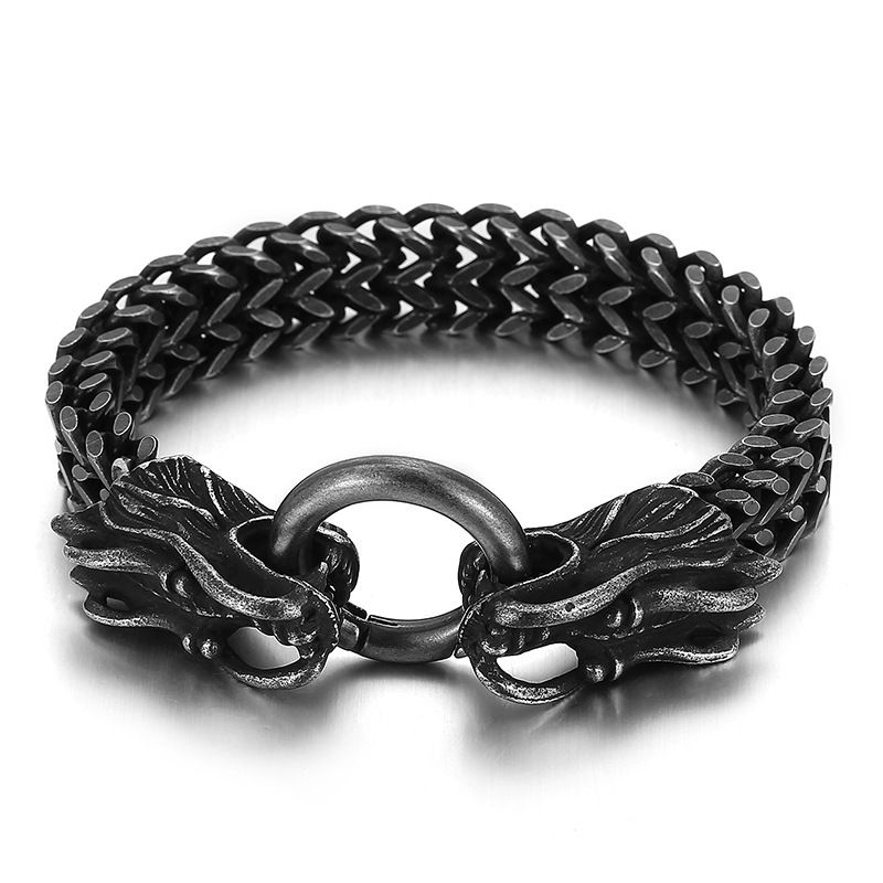 Fashion Boil Black Titanium Steel Men's Faucet Bracelet