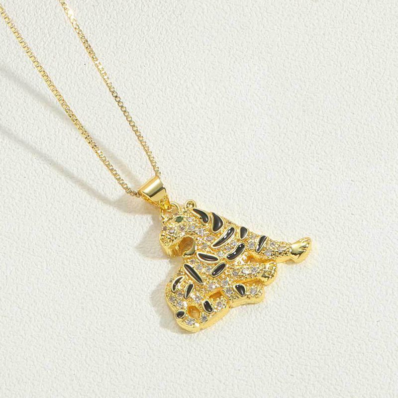 Fashion Tiger Copper Diamond Tiger Necklace