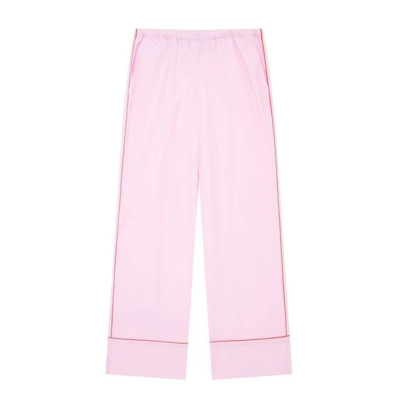 Fashion Pink Blended Straight-leg Trousers
