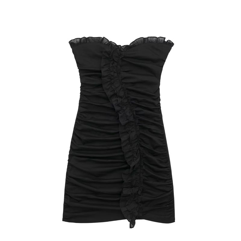 Fashion Black Blended Pleated Skirt
