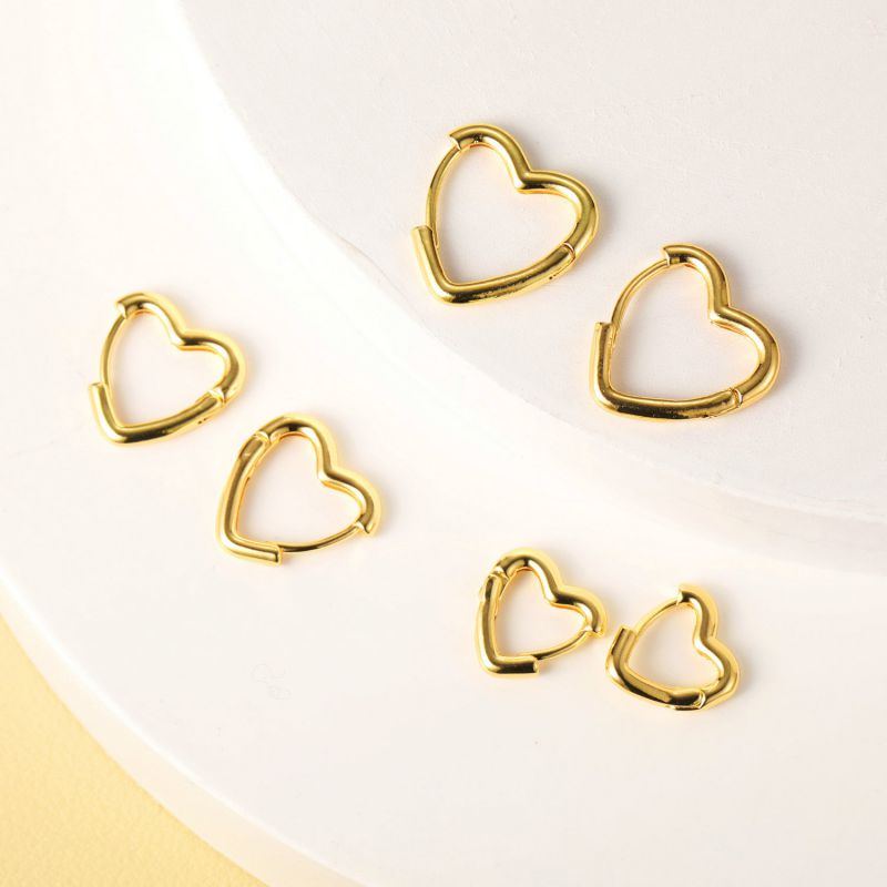 Fashion 9# Copper Geometric Heart Earring Set