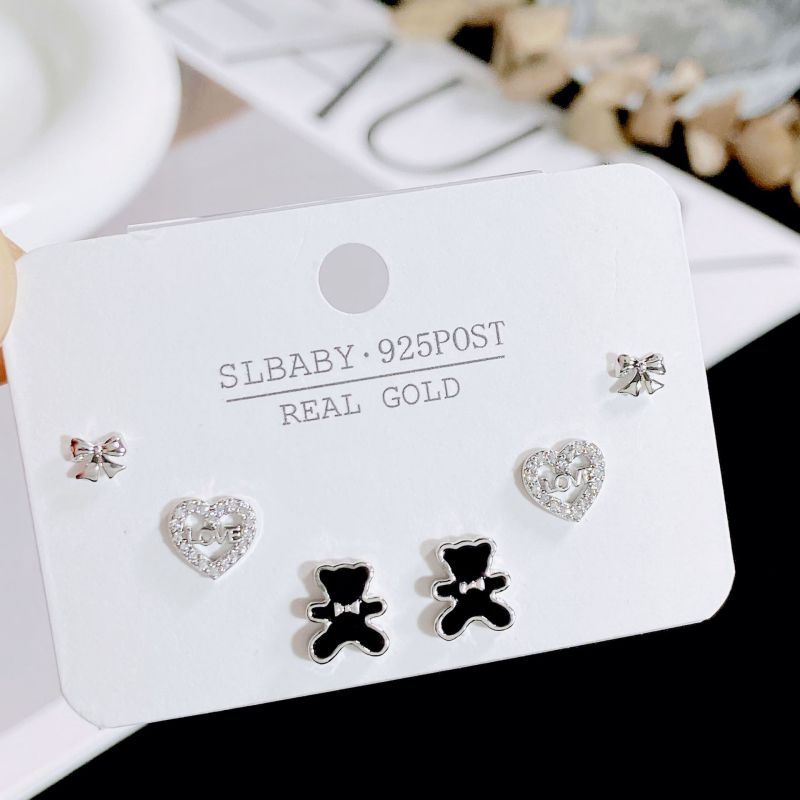 Fashion 14# Copper and Diamond Geometric Earrings Set