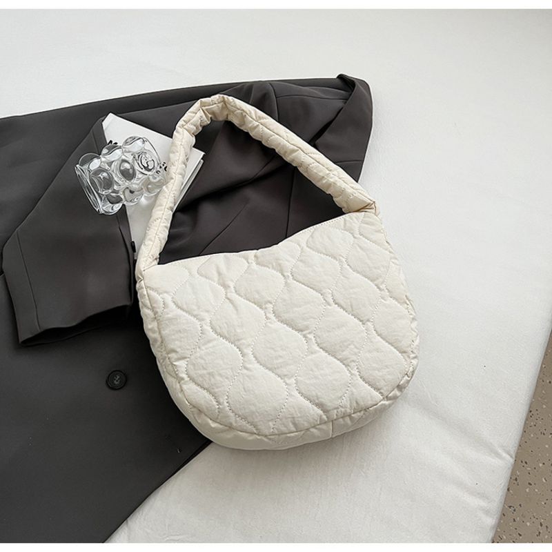 Fashion Off-white Diamond Embroidery Large Capacity Handbag