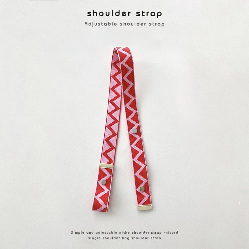 Fashion Ordinary Short Red Printed Webbing Strap