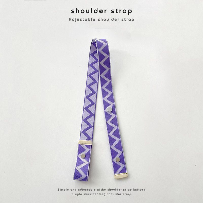 Fashion Ordinary Short Purple Printed Webbing Strap