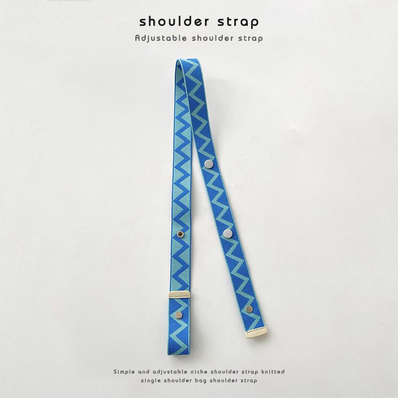Fashion Ordinary Long Blue Printed Webbing Strap