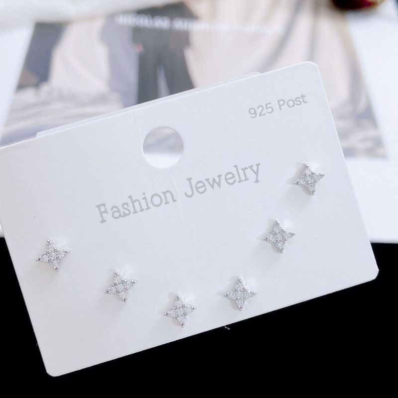 Fashion 44# Copper And Diamond Geometric Earrings Set