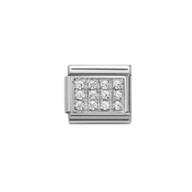 Fashion Rectangular - 1 Section Full Of Diamonds Stainless Steel Diamond Geometric Square Accessories