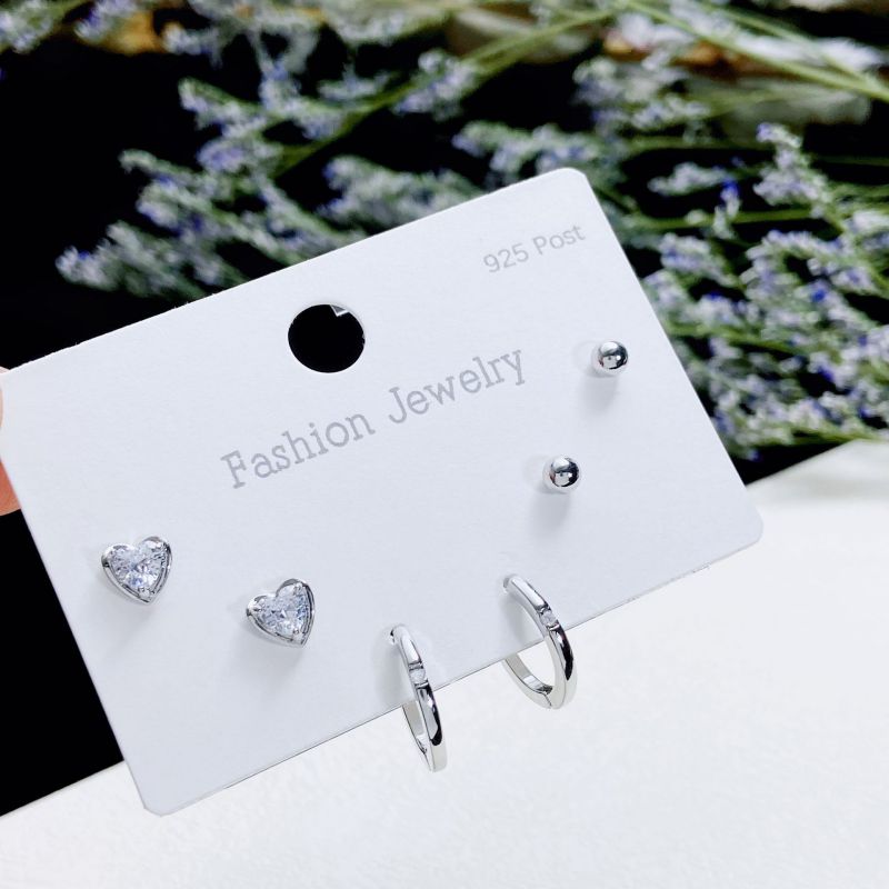 Fashion 10# Copper And Diamond Geometric Earrings Set