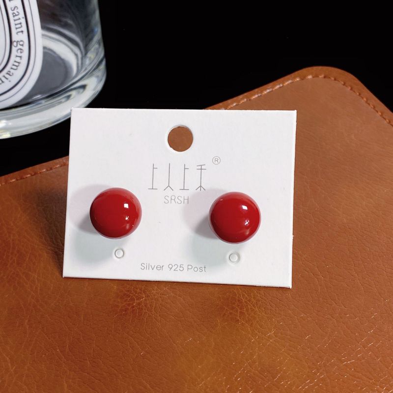 Fashion 12mm Copper Round Pearl Earrings