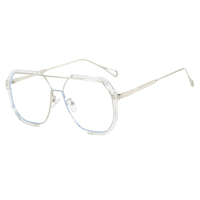 Fashion Transparent White Tablets Ac Square Large Frame Sunglasses