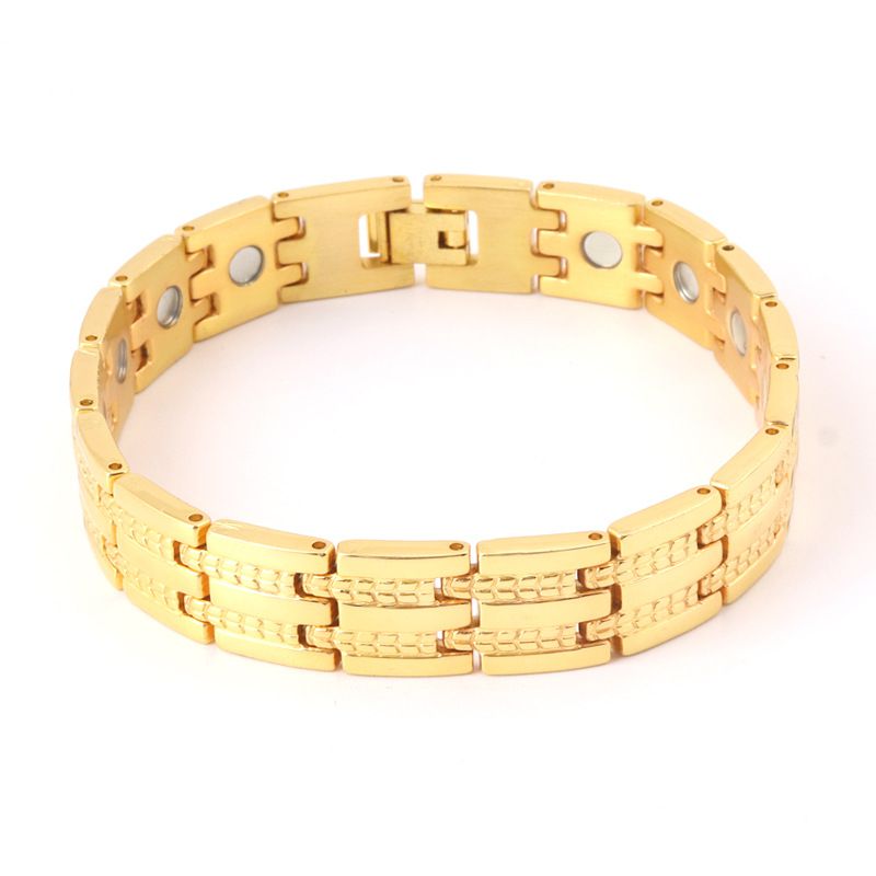 Fashion Gold Stainless Steel Geometric Men's Bracelet