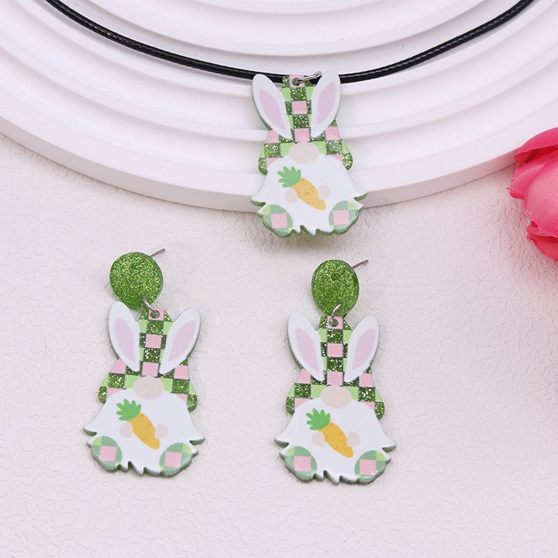 Fashion Rabbit Carrot [earrings Necklace Set] Acrylic Rabbit Earrings Necklace Set