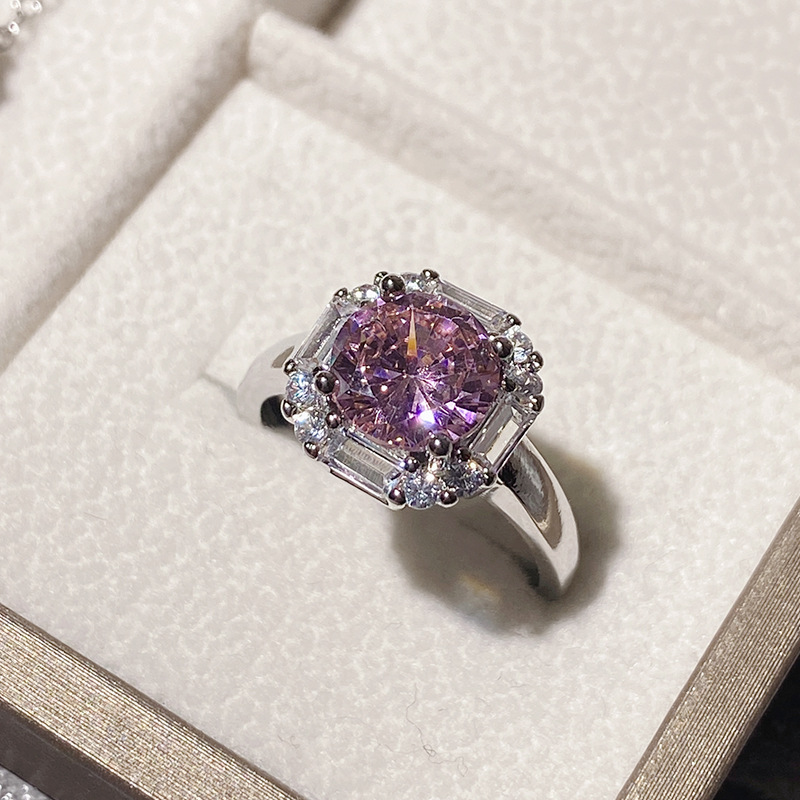 Fashion 4# Copper Diamond Geometric Ring