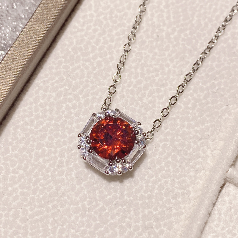 Fashion 9# Copper Diamond Geometric Necklace